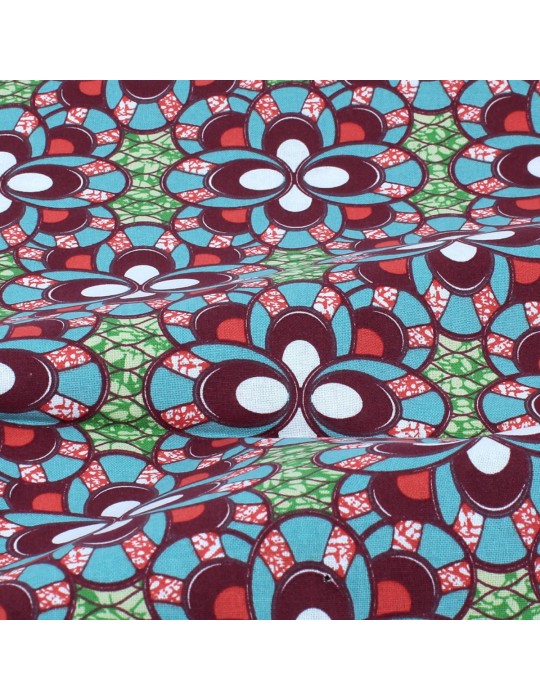 Coupon coton patchwork africain 50 x 50 cm brique