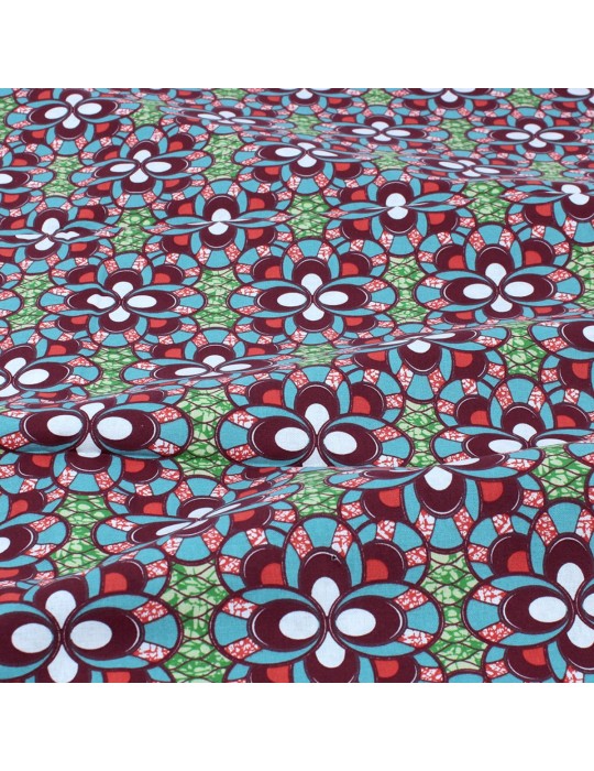 Coupon coton patchwork africain 50 x 50 cm brique