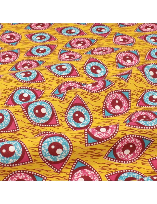 Tissu coton imprimé africain floral orange