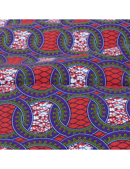 Coupon coton imprimé africain 50 x 150 cm rouge