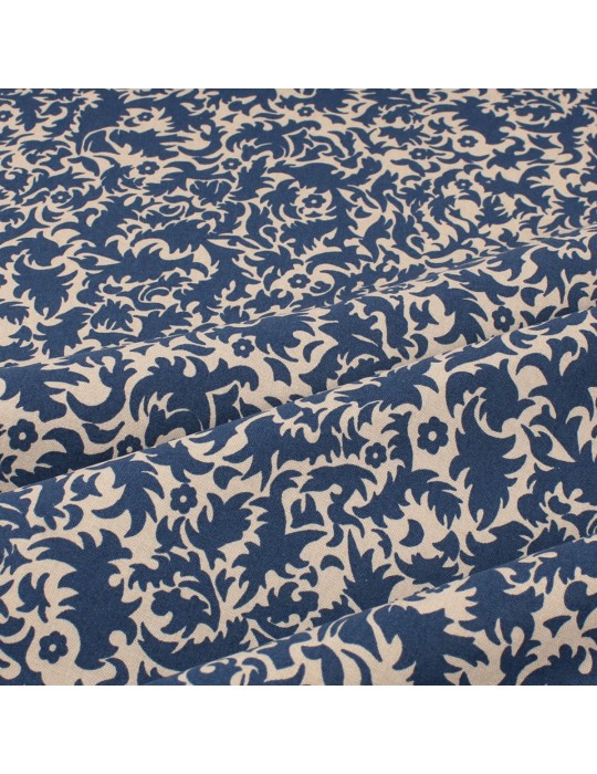 Coupon coton patchwork floral 50 x 50 cm beige