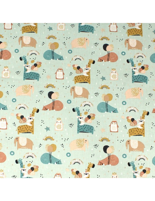 Tissu percale de coton audodo bleu