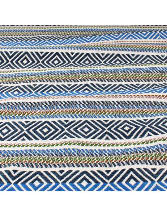 Tissu jacquard linving rayure bleu