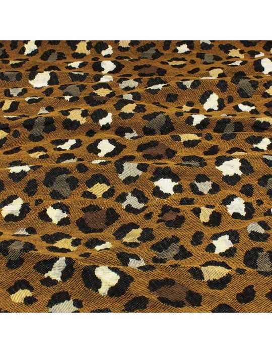 Tissu jacquard cougar cacahuète