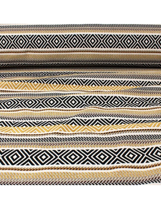 Tissu jacquard linving rayure noir