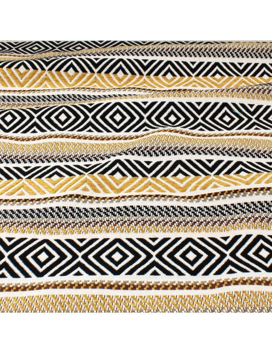Tissu jacquard linving rayure noir