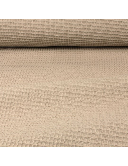 Tissu nid d'abeille uni beige