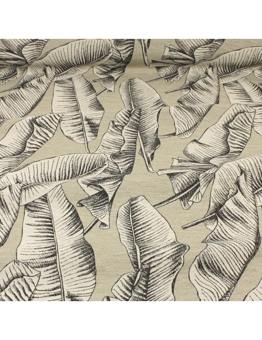 Tissu jacquard végétal écru
