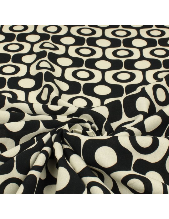 Tissu viscose Soixante noir/blanc