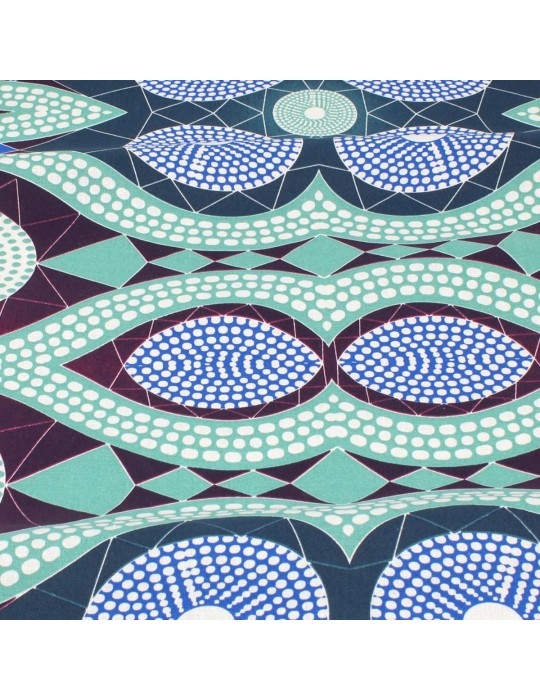 Tissu coton africain violet/vert