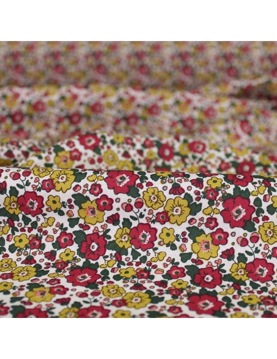 Coupon patchwork petites fleurs 50 x 50 cm jaune