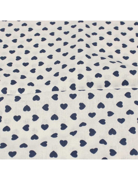 Coupon patchwork coeurs 50 x 50 cm marine/blanc