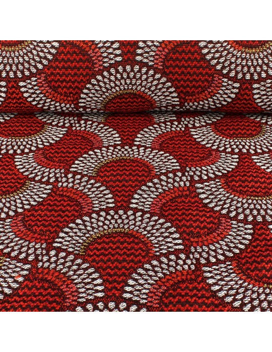 Tissu jacquard rouge