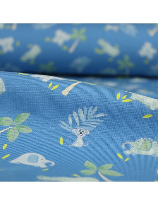 Tissu Jersey imprimé enfant bleu