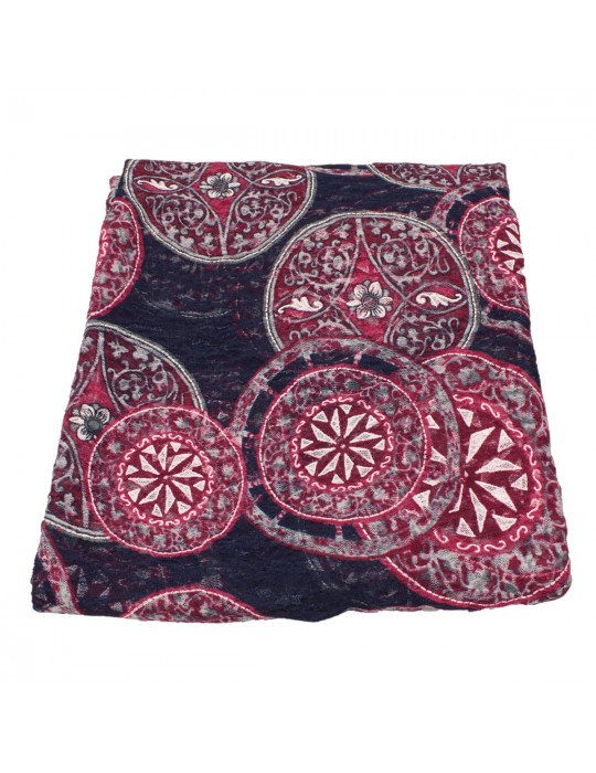 Coupon résille géométrique bordeaux/marine 300 x 155 cm
