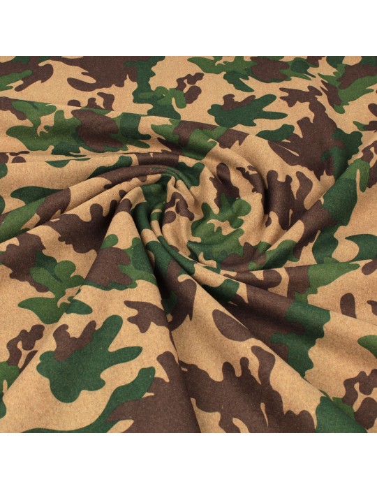 Coupon lainage camouflage marron/vert 150 x 145 cm