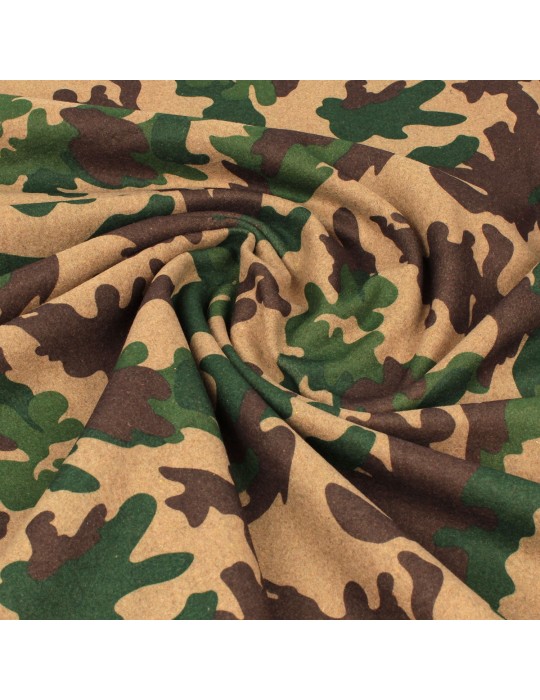 Coupon lainage camouflage marron/vert 150 x 145 cm