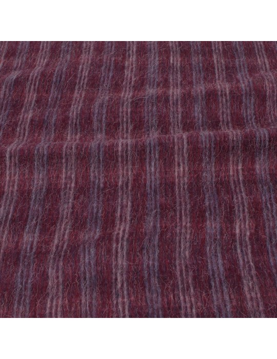 Coupon lainage rayure violet 50 x 150 cm