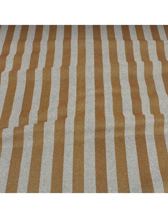 Coupon lainage rayure gris/marron 50 x 150 cm