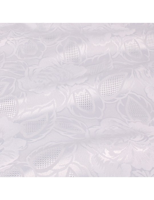 Tissu jacquard floral blanc