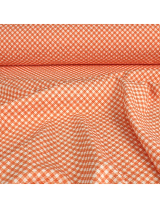 Tissu jersey imprimé orange/blanc