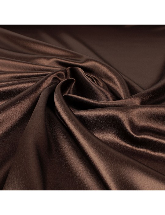 Tissu satin uni chocolat