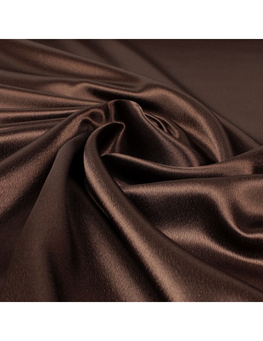 Tissu satin uni chocolat