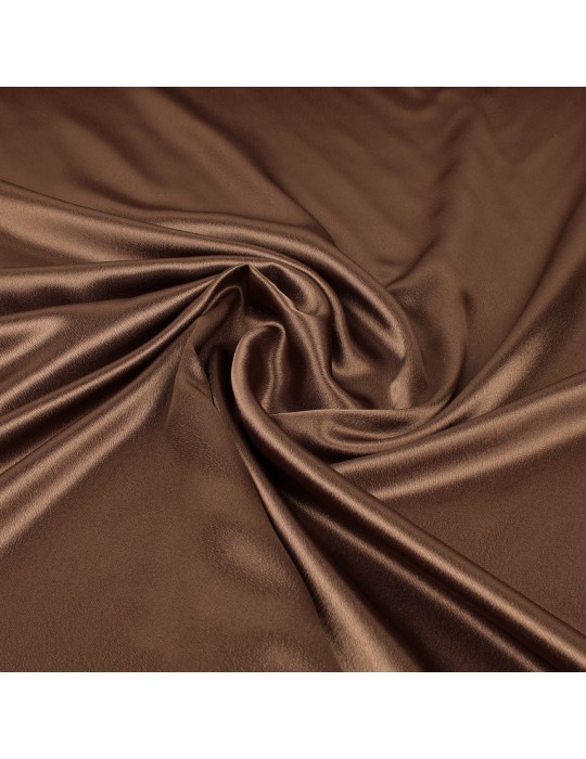 Tissu satin uni brun