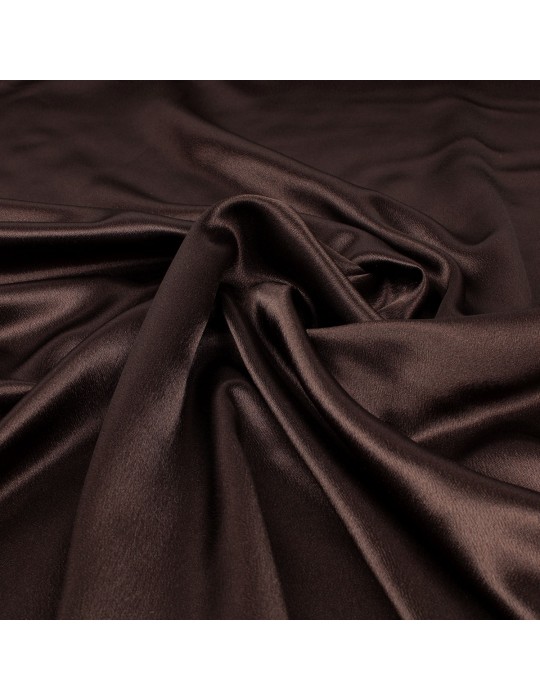 Tissu satin uni marron