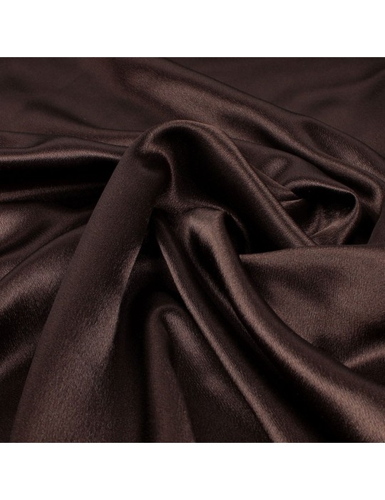 Tissu satin uni marron