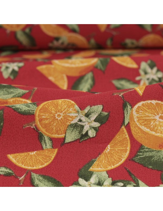 Coupon coton imprimé 50 x 50 cm rouge