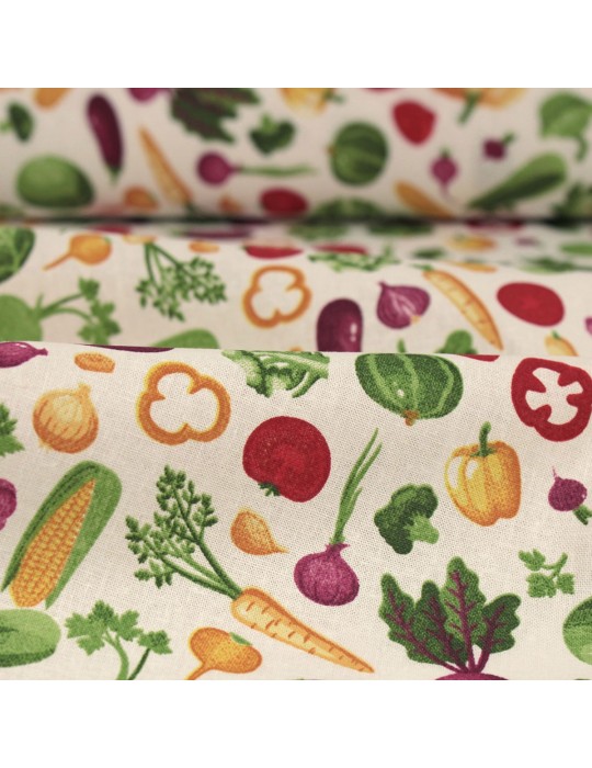 Coupon coton imprimé 50 x 50 cm vert