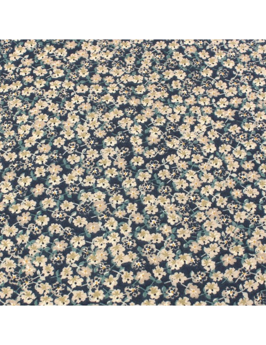 Coupon coton imprimé 50 x 50 cm bleu
