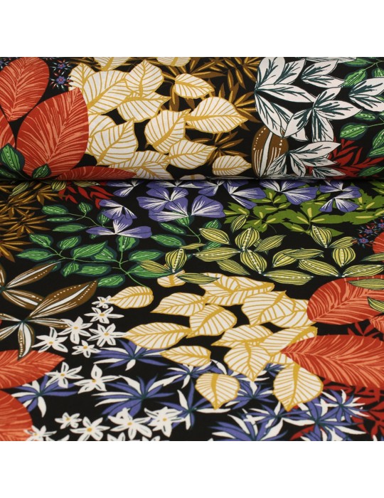 Tissu habillement viscose imprimé multicolore