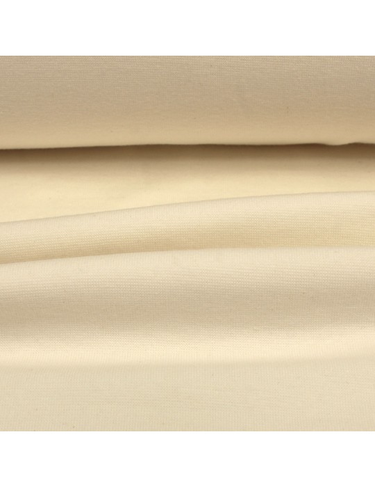 Tissu bord-côte tubulaire fin uni 35 cm blanc