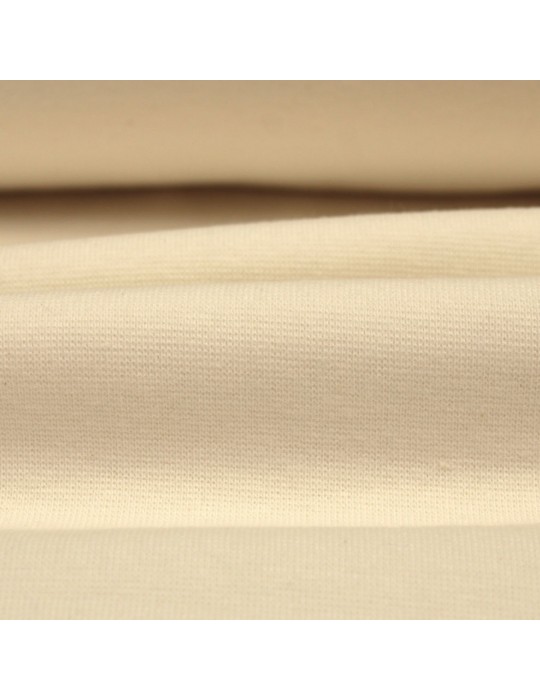 Tissu bord-côte tubulaire fin uni 35 cm blanc