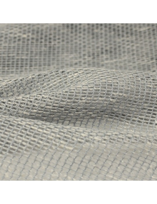 Voilage filet uni plombé hauteur 300 cm gris