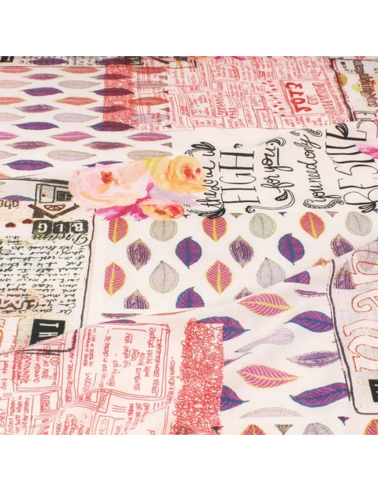Tissu polyester imprimé affiche multicolore