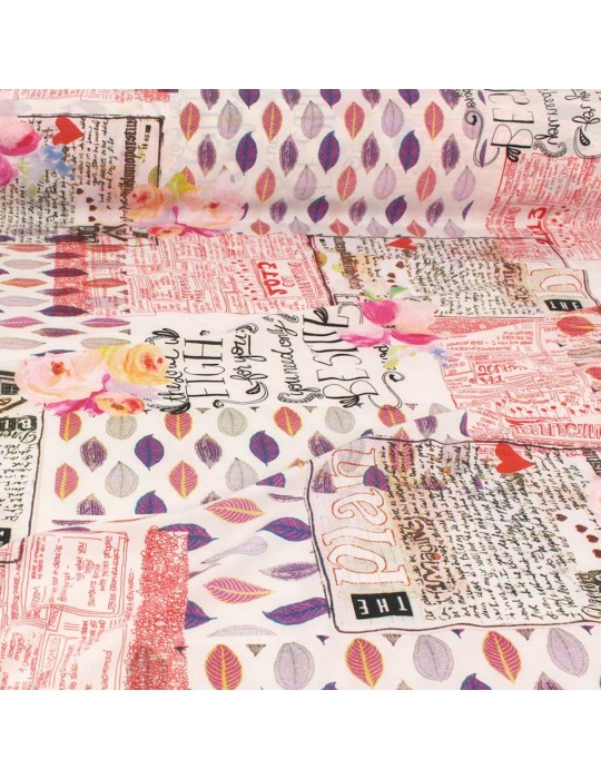Tissu polyester imprimé affiche multicolore
