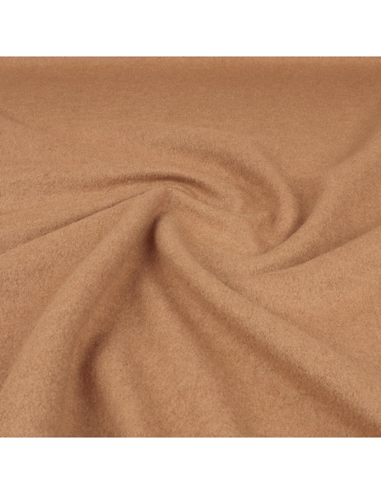 Tissu laine bouillie uni camel