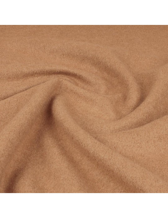 Tissu laine bouillie uni camel