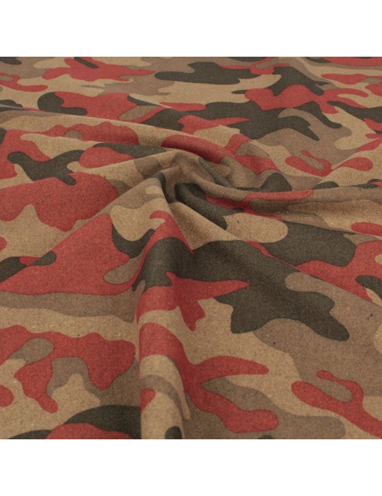 Coupon lainage camouflage rouge/beige 50 x 150 cm