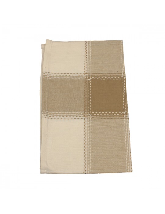 Torchon 100 % coton carreaux 45 x 70 cm beige/écru