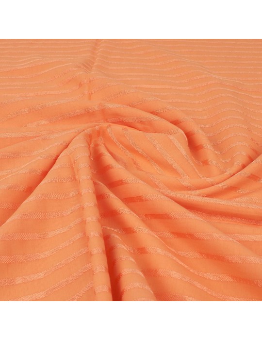 Coupon cotonnade rayé orange 300 x 145 cm