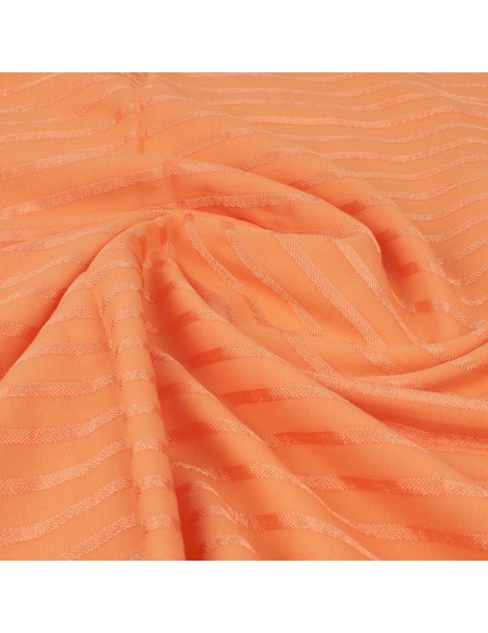 Coupon cotonnade rayé orange 300 x 145 cm