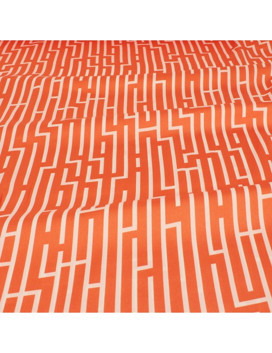 Tissu polyester imprimé orange