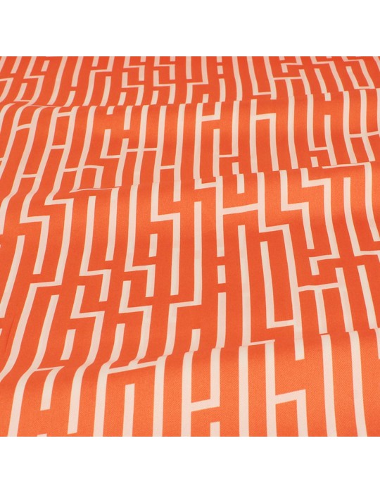 Tissu polyester imprimé orange