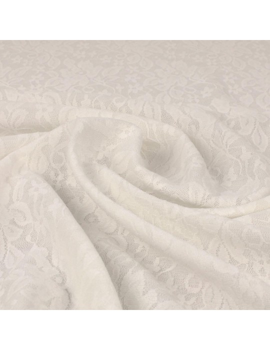 Tissu jersey dentelle blanc