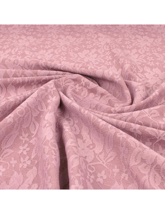 Tissu jersey dentelle vieux rose