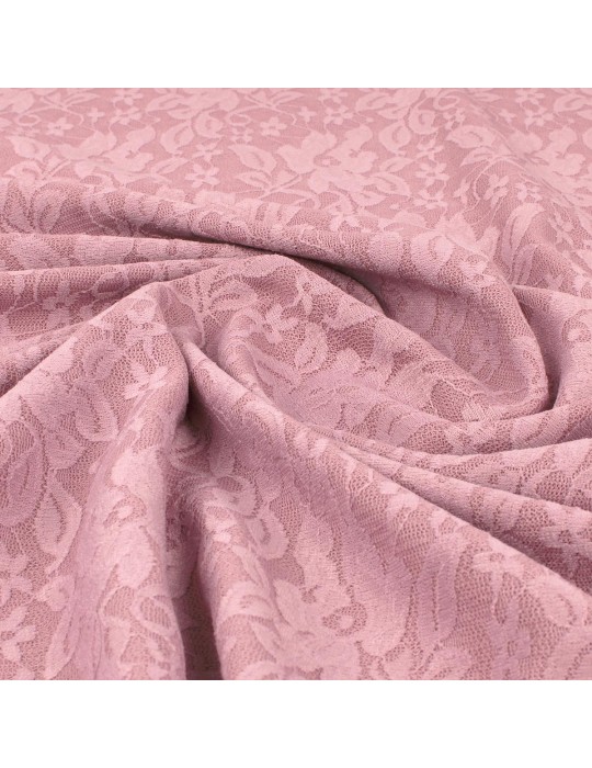 Tissu jersey dentelle vieux rose